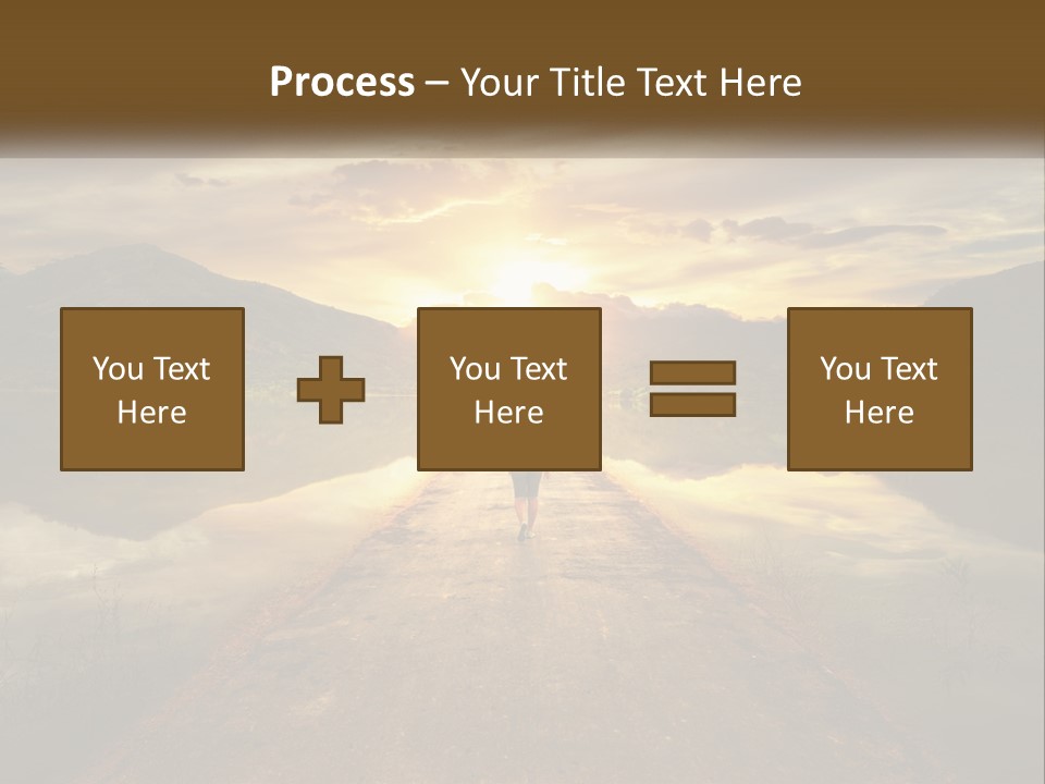 A Person Walking Down A Road With The Sun Setting In The Background PowerPoint Template