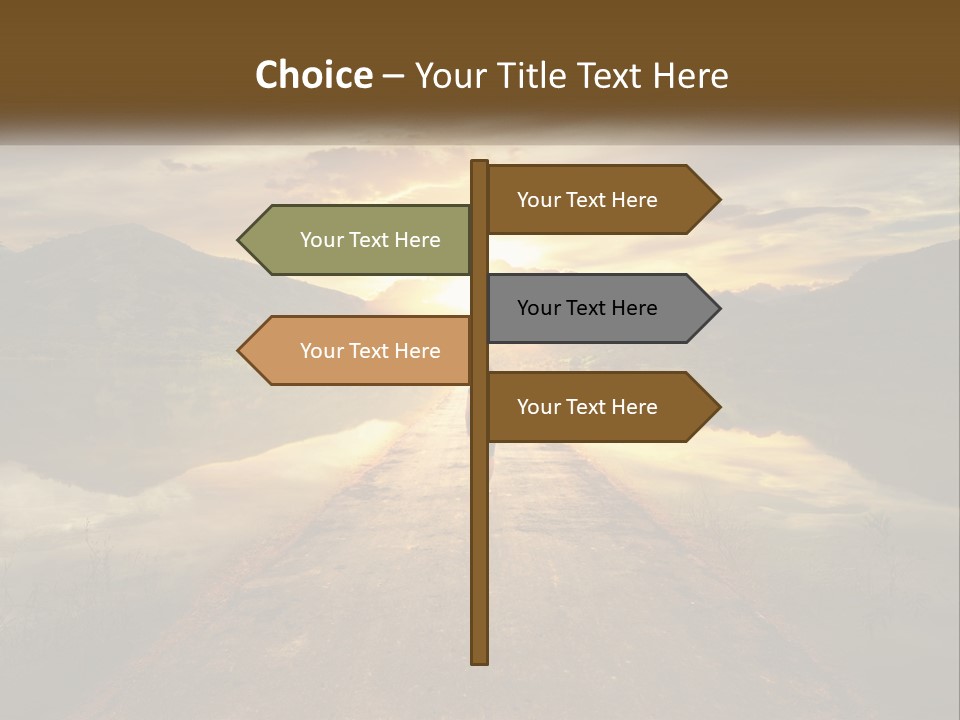 A Person Walking Down A Road With The Sun Setting In The Background PowerPoint Template