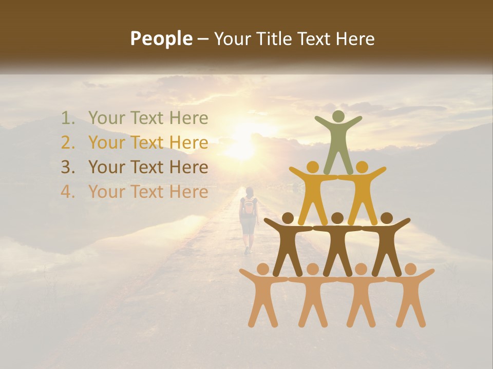 A Person Walking Down A Road With The Sun Setting In The Background PowerPoint Template