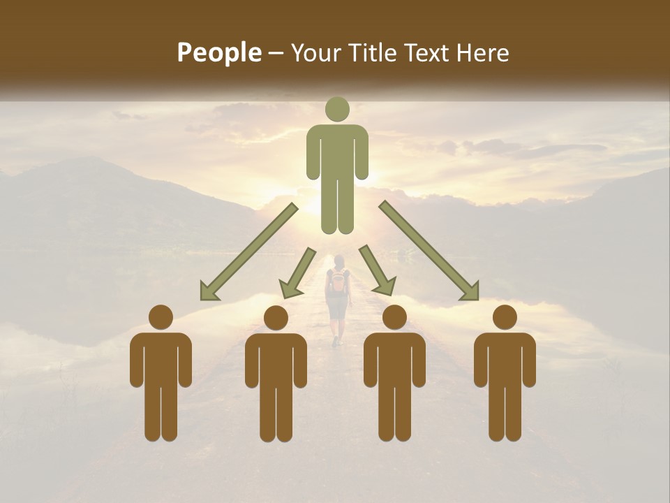 A Person Walking Down A Road With The Sun Setting In The Background PowerPoint Template