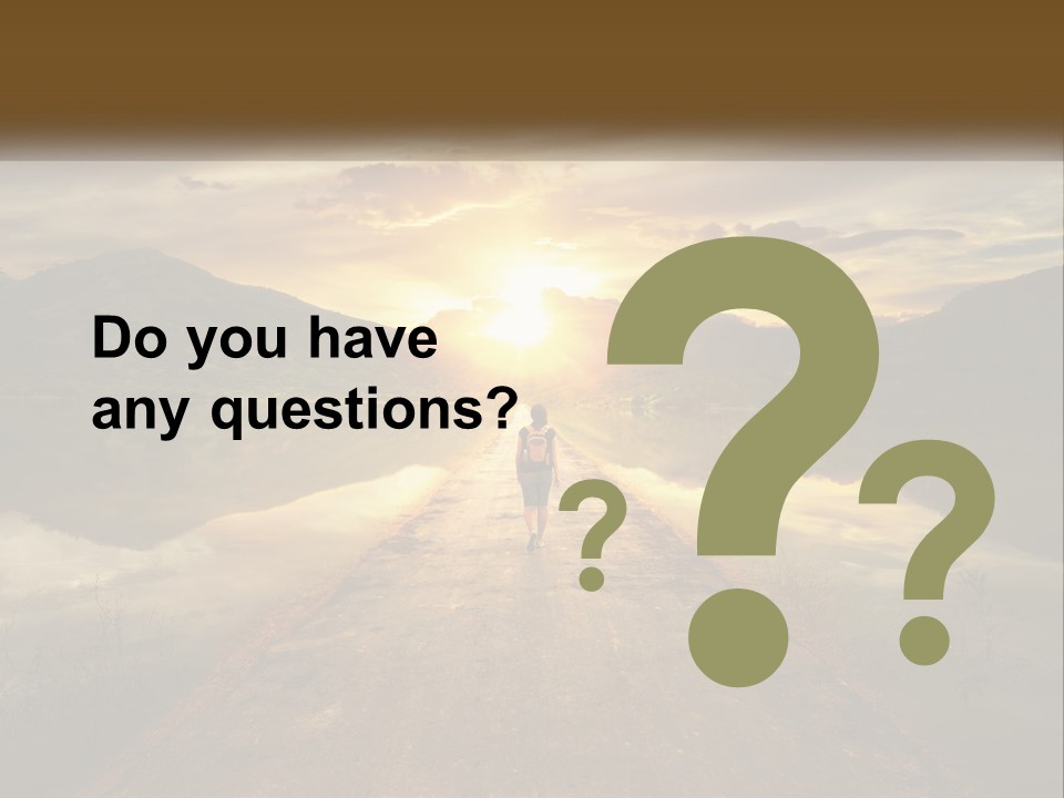 A Person Walking Down A Road With The Sun Setting In The Background PowerPoint Template