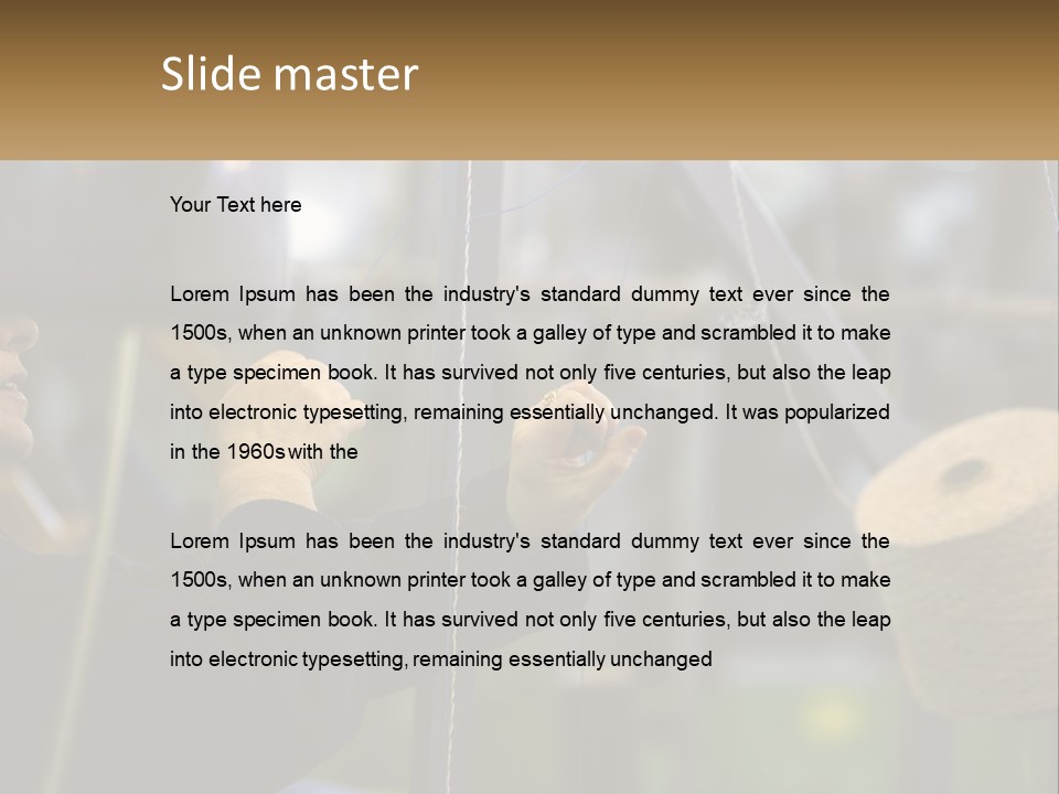 A Woman Is Working On A Piece Of Fabric PowerPoint Template