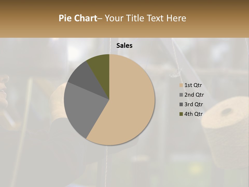 A Woman Is Working On A Piece Of Fabric PowerPoint Template