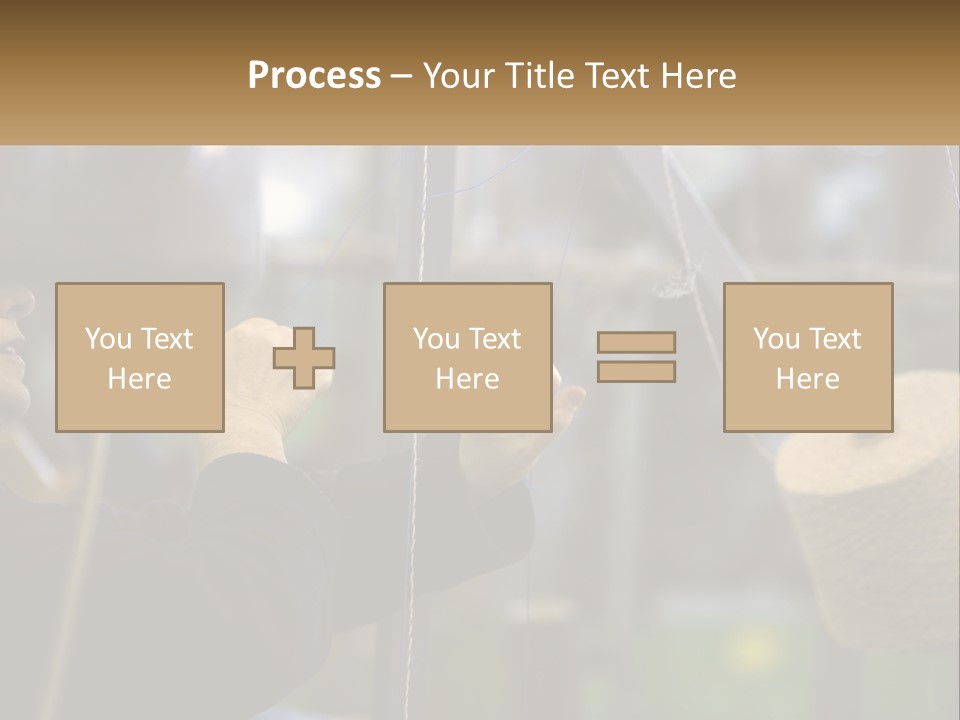 A Woman Is Working On A Piece Of Fabric PowerPoint Template