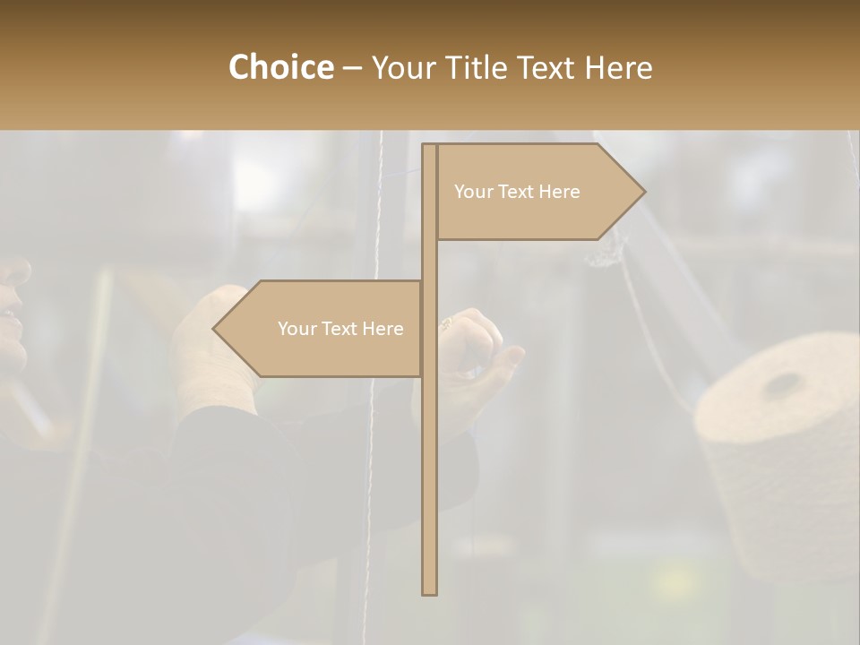 A Woman Is Working On A Piece Of Fabric PowerPoint Template