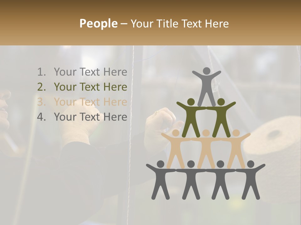 A Woman Is Working On A Piece Of Fabric PowerPoint Template