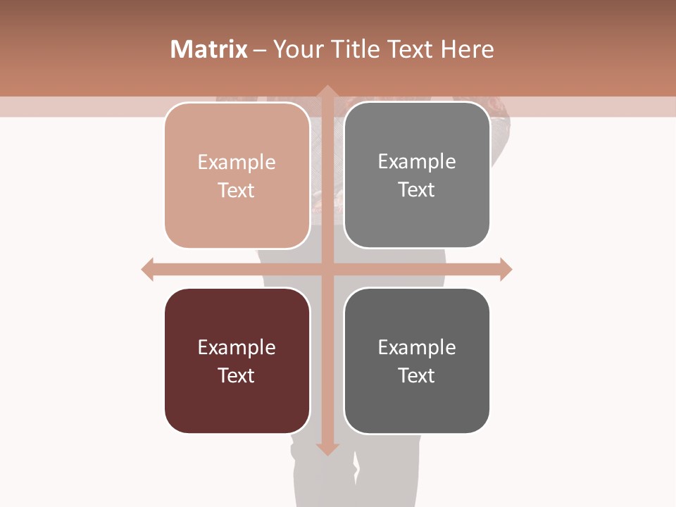 A Woman Standing In Front Of A Brown And White Background PowerPoint Template