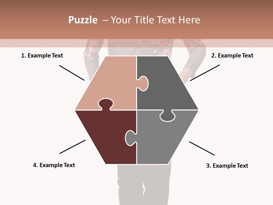 A Woman Standing In Front Of A Brown And White Background PowerPoint Template