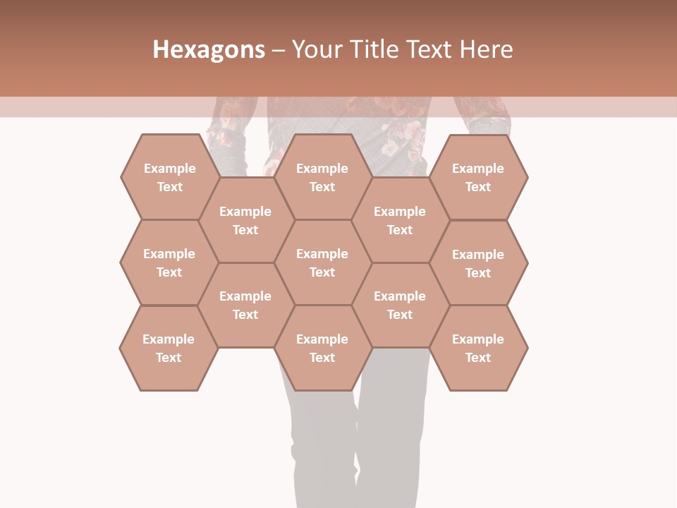 A Woman Standing In Front Of A Brown And White Background PowerPoint Template