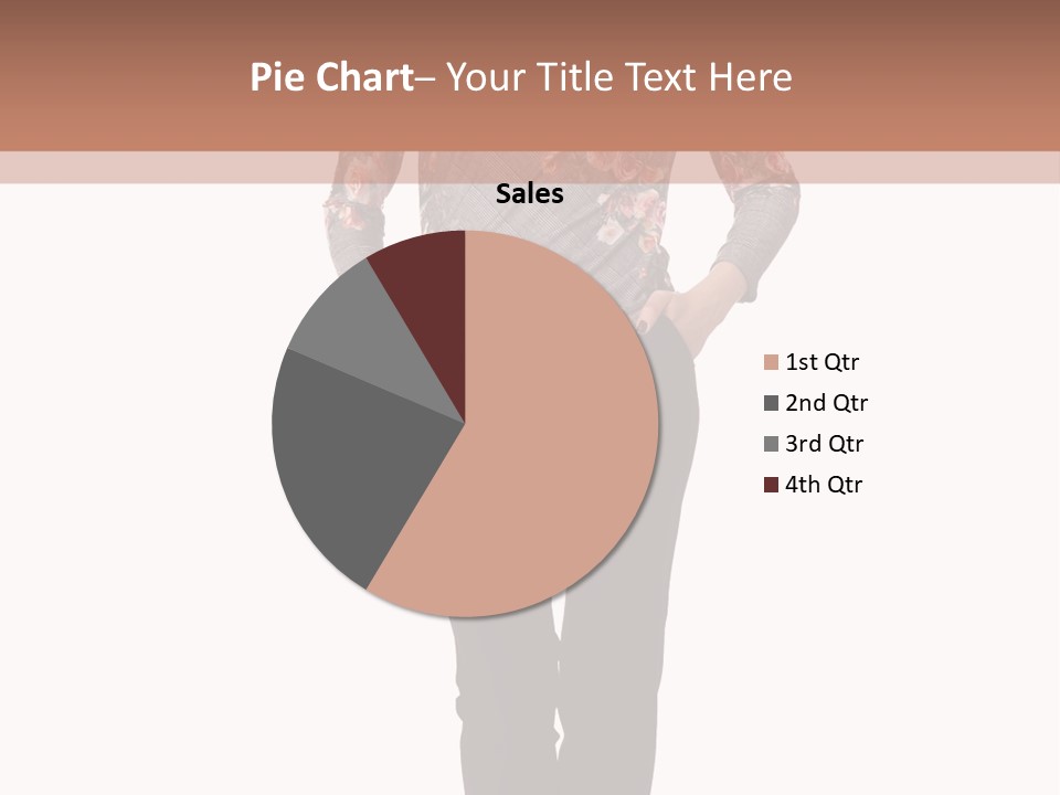 A Woman Standing In Front Of A Brown And White Background PowerPoint Template