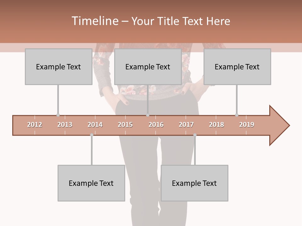 A Woman Standing In Front Of A Brown And White Background PowerPoint Template