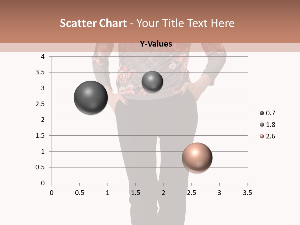 A Woman Standing In Front Of A Brown And White Background PowerPoint Template