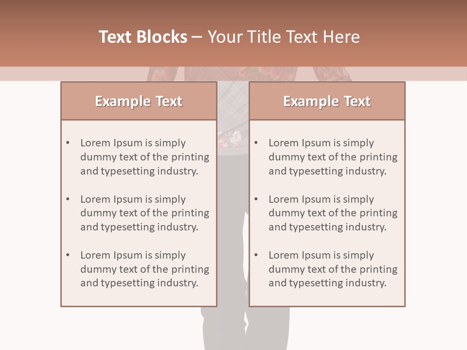 A Woman Standing In Front Of A Brown And White Background PowerPoint Template