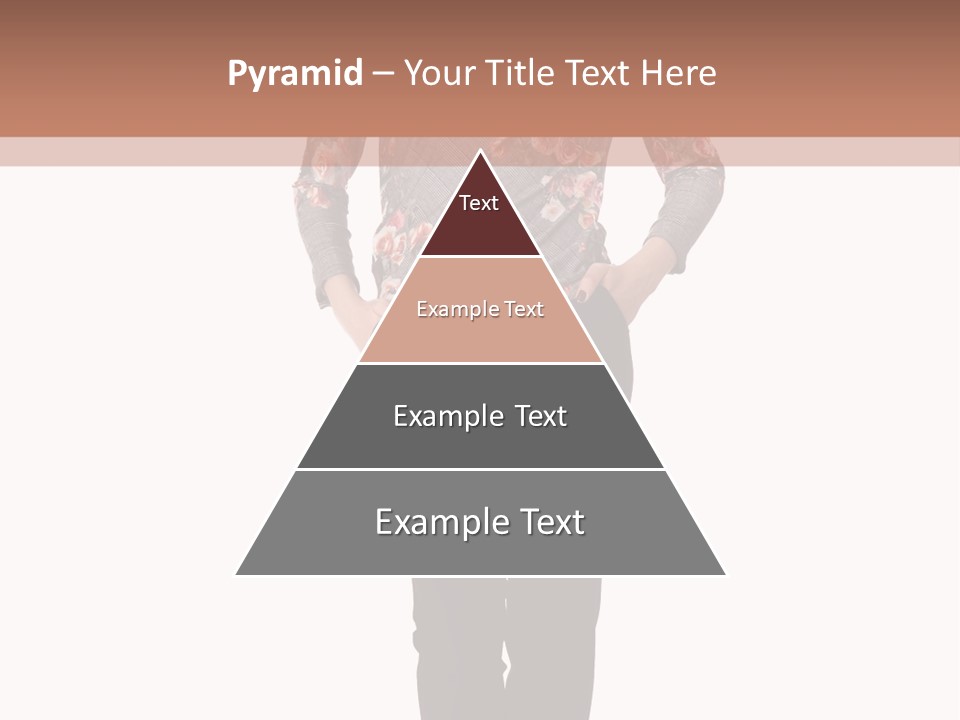 A Woman Standing In Front Of A Brown And White Background PowerPoint Template