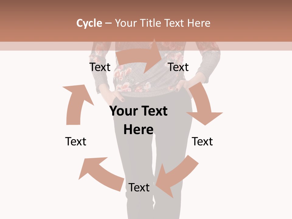 A Woman Standing In Front Of A Brown And White Background PowerPoint Template