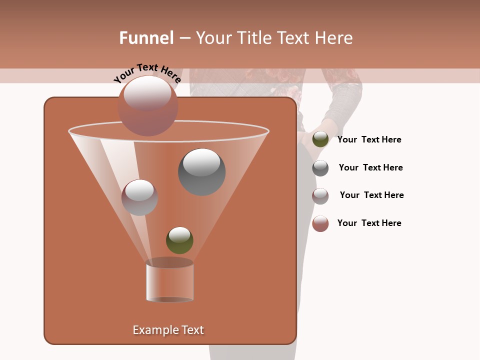 A Woman Standing In Front Of A Brown And White Background PowerPoint Template