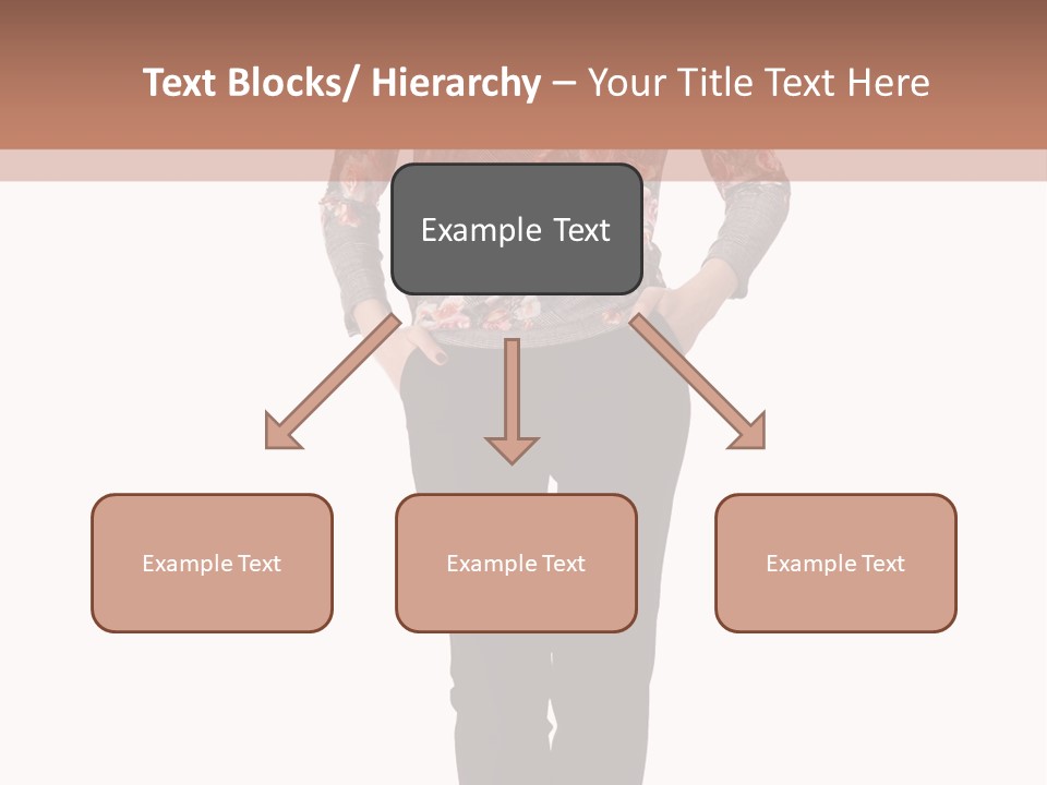 A Woman Standing In Front Of A Brown And White Background PowerPoint Template