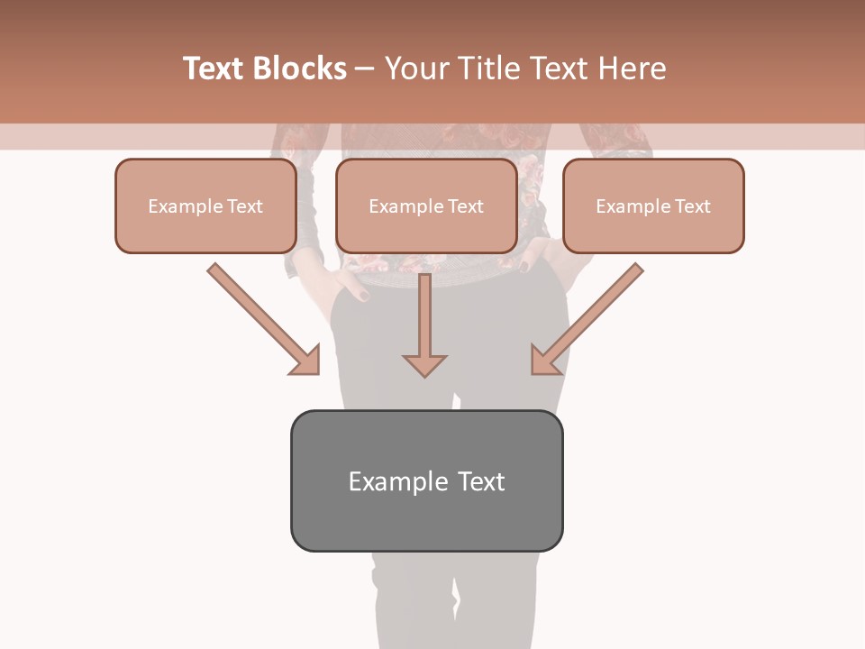 A Woman Standing In Front Of A Brown And White Background PowerPoint Template
