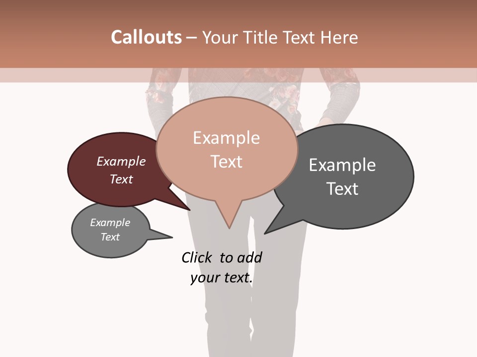 A Woman Standing In Front Of A Brown And White Background PowerPoint Template