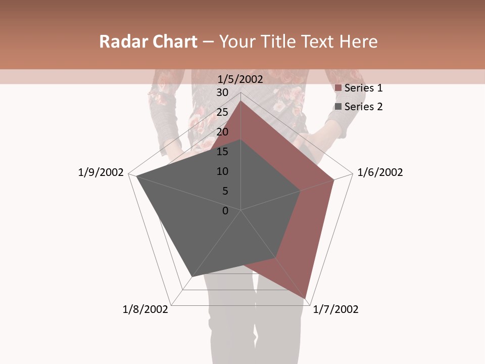 A Woman Standing In Front Of A Brown And White Background PowerPoint Template