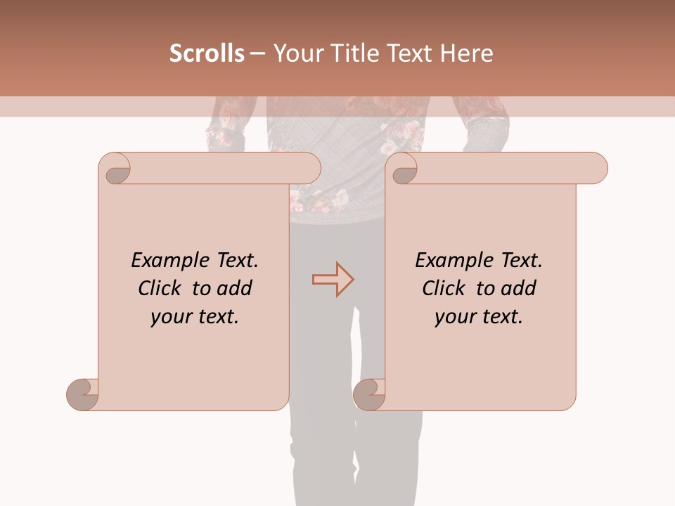 A Woman Standing In Front Of A Brown And White Background PowerPoint Template