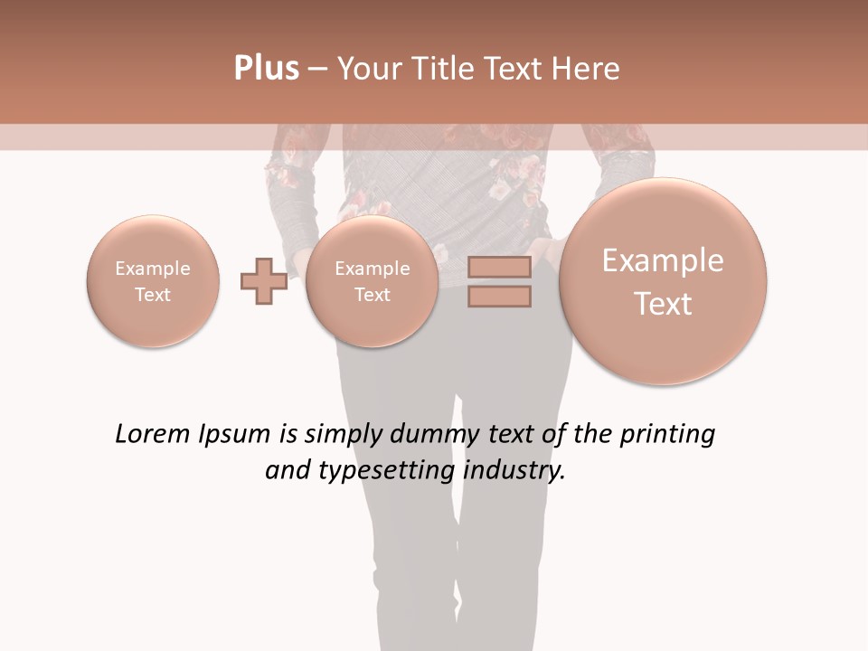 A Woman Standing In Front Of A Brown And White Background PowerPoint Template
