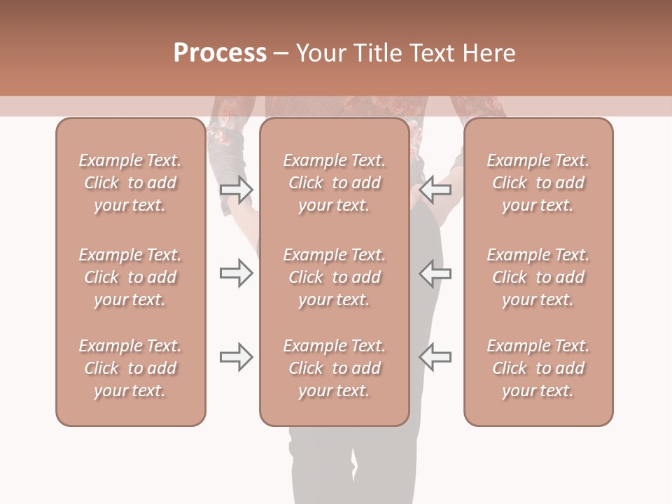 A Woman Standing In Front Of A Brown And White Background PowerPoint Template