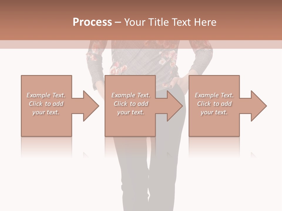 A Woman Standing In Front Of A Brown And White Background PowerPoint Template