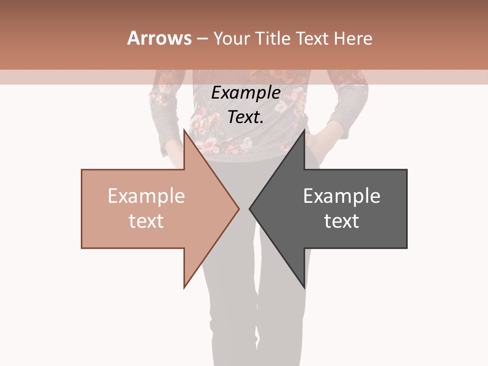 A Woman Standing In Front Of A Brown And White Background PowerPoint Template