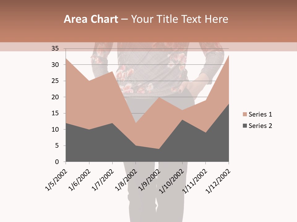 A Woman Standing In Front Of A Brown And White Background PowerPoint Template