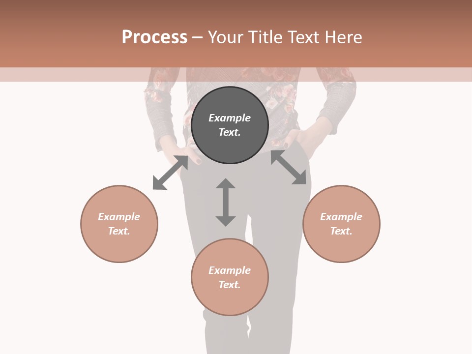 A Woman Standing In Front Of A Brown And White Background PowerPoint Template