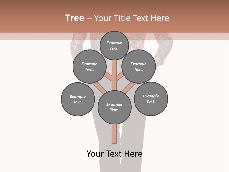 A Woman Standing In Front Of A Brown And White Background PowerPoint Template