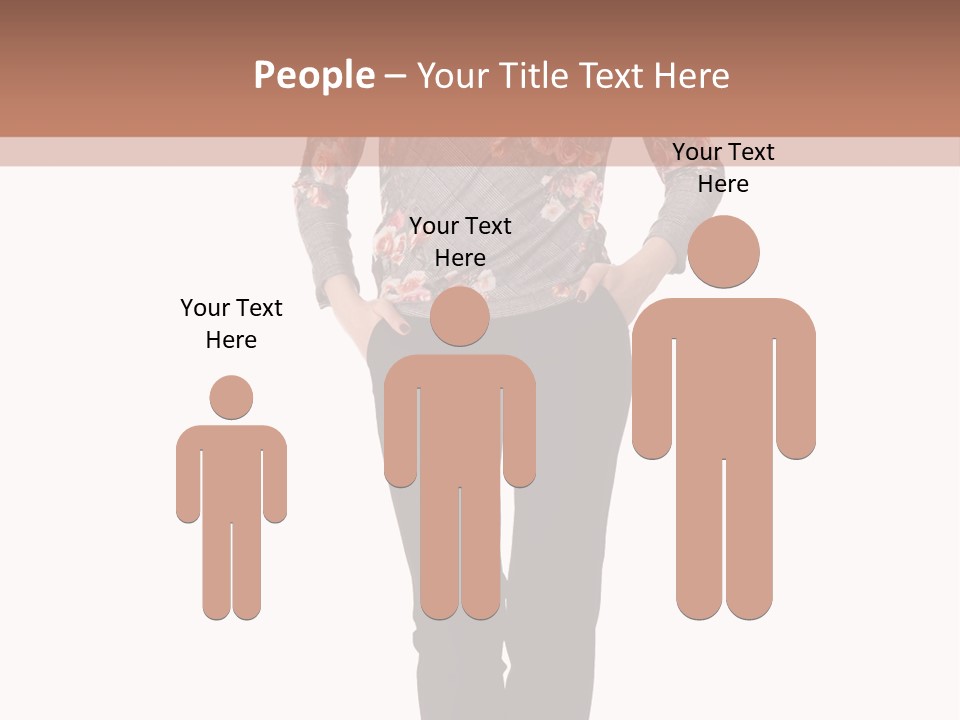 A Woman Standing In Front Of A Brown And White Background PowerPoint Template