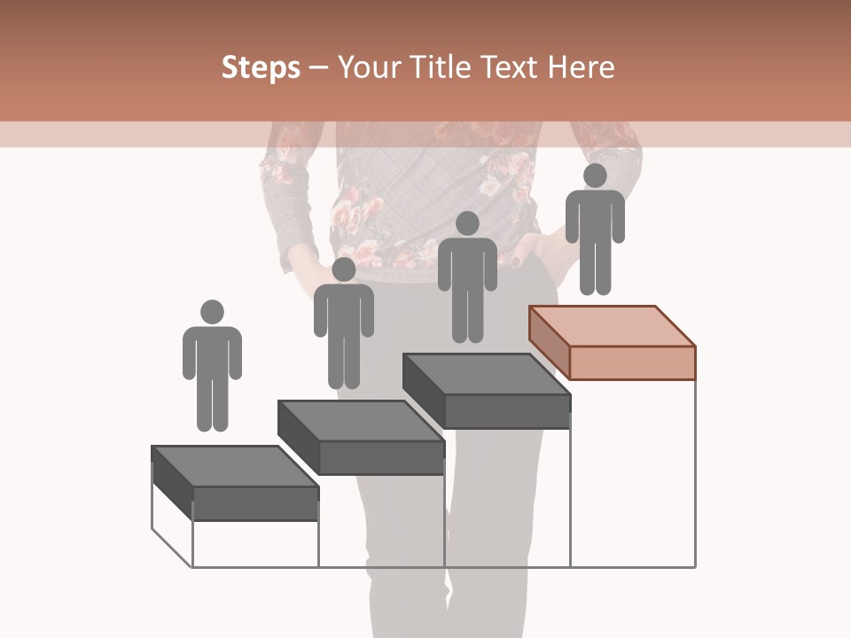 A Woman Standing In Front Of A Brown And White Background PowerPoint Template