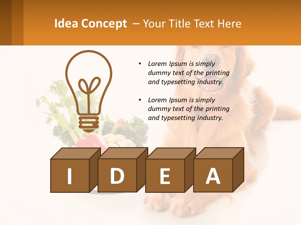 A Dog Sitting Next To A Bowl Of Vegetables PowerPoint Template