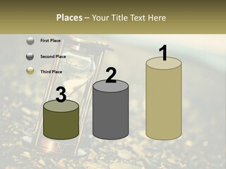 An Hourglass Sitting On Top Of A Pile Of Rocks PowerPoint Template