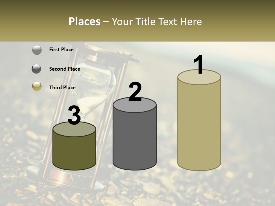 An Hourglass Sitting On Top Of A Pile Of Rocks PowerPoint Template