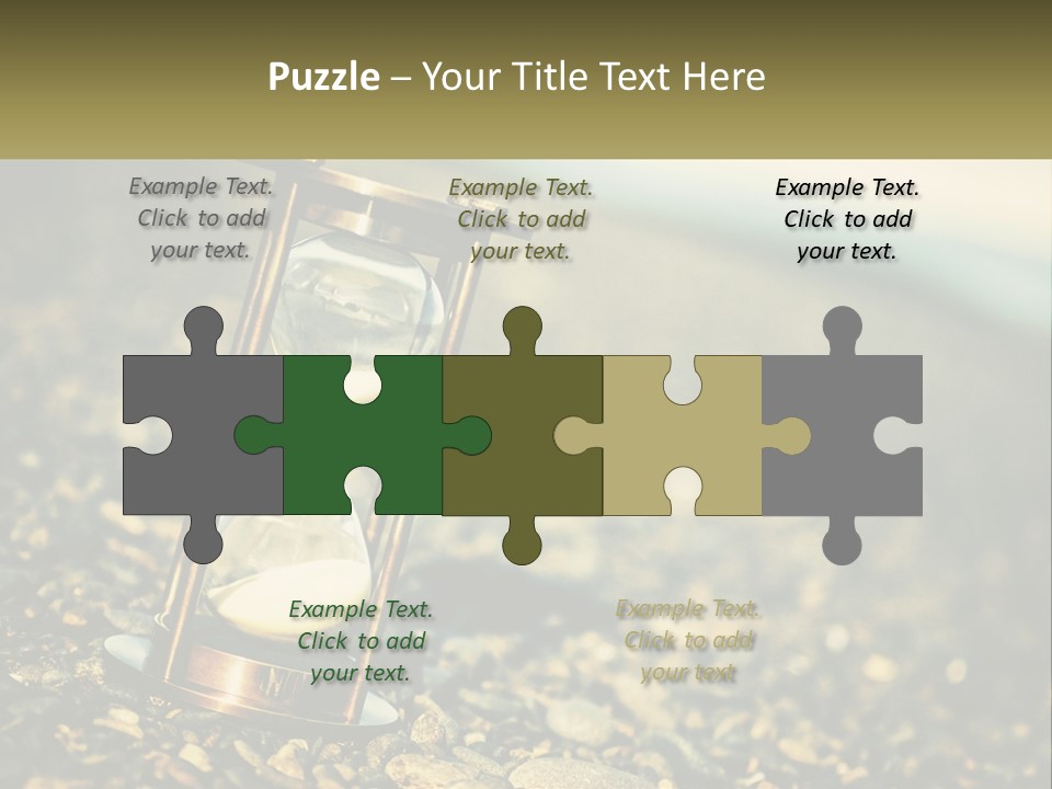 An Hourglass Sitting On Top Of A Pile Of Rocks PowerPoint Template