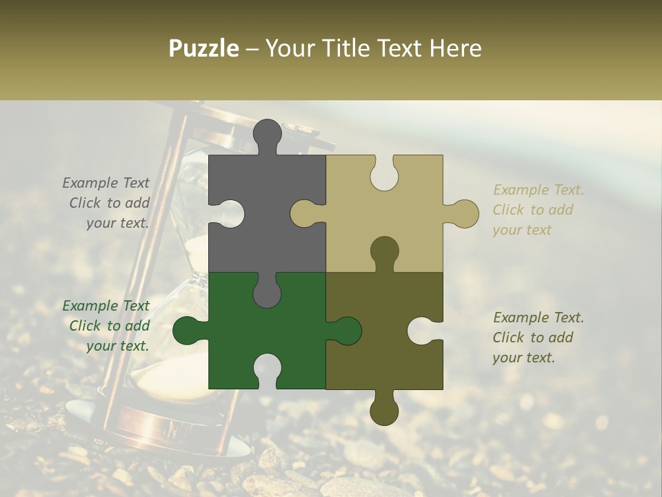 An Hourglass Sitting On Top Of A Pile Of Rocks PowerPoint Template