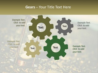 An Hourglass Sitting On Top Of A Pile Of Rocks PowerPoint Template