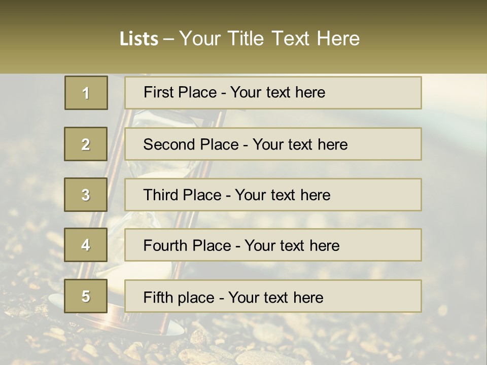 An Hourglass Sitting On Top Of A Pile Of Rocks PowerPoint Template