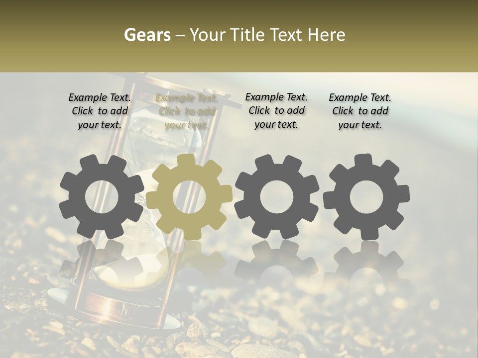 An Hourglass Sitting On Top Of A Pile Of Rocks PowerPoint Template
