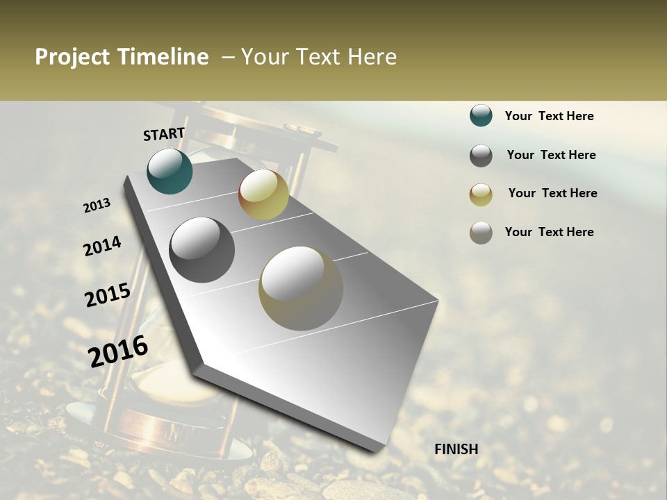 An Hourglass Sitting On Top Of A Pile Of Rocks PowerPoint Template