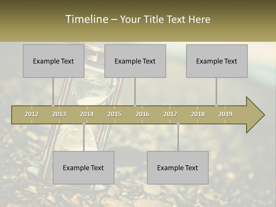 An Hourglass Sitting On Top Of A Pile Of Rocks PowerPoint Template