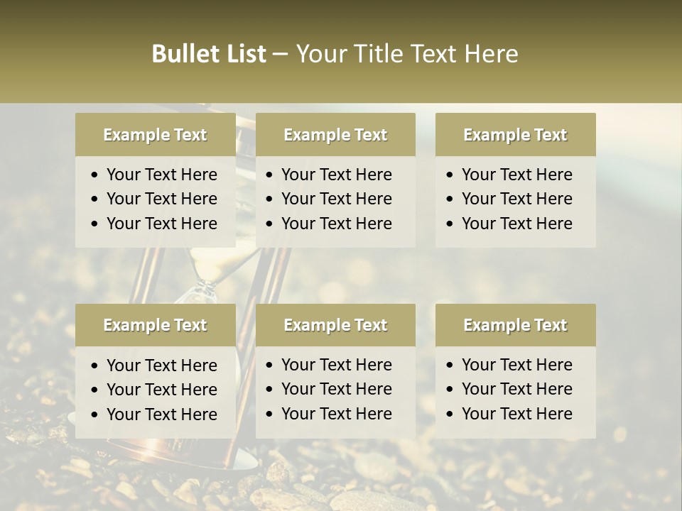 An Hourglass Sitting On Top Of A Pile Of Rocks PowerPoint Template