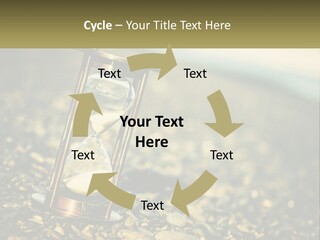 An Hourglass Sitting On Top Of A Pile Of Rocks PowerPoint Template