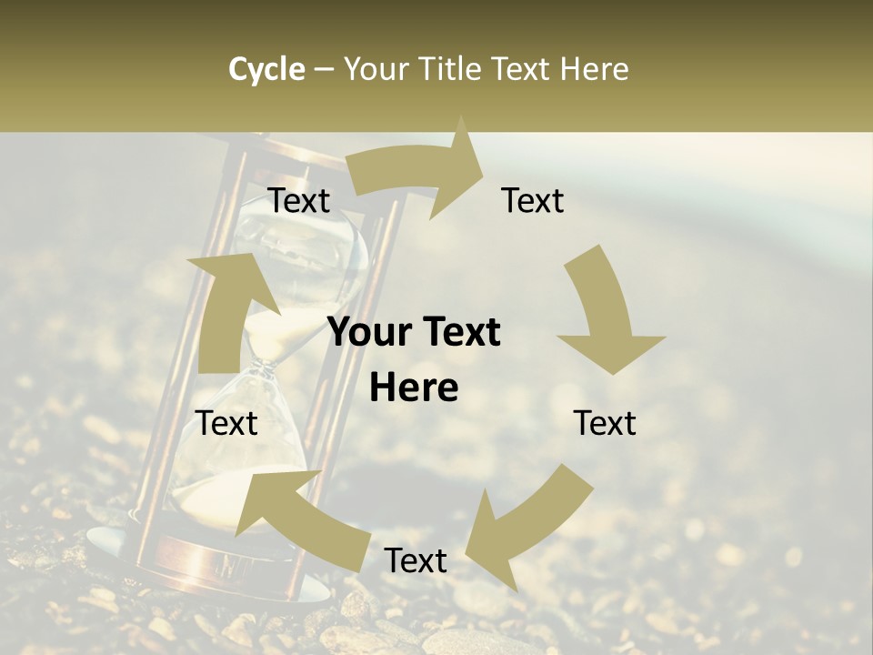 An Hourglass Sitting On Top Of A Pile Of Rocks PowerPoint Template