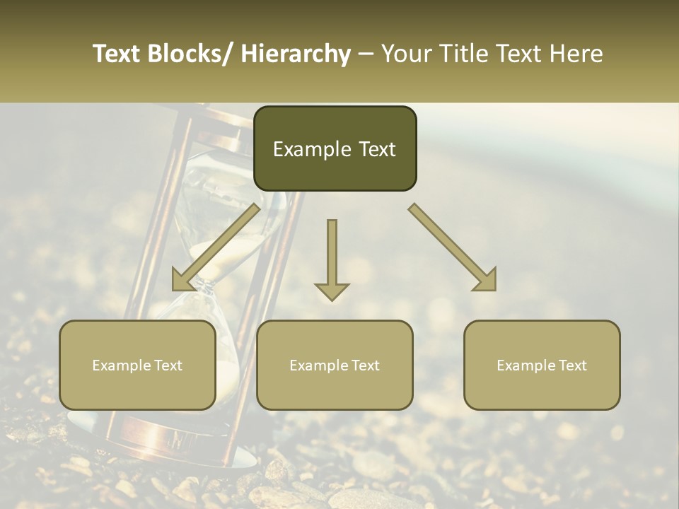 An Hourglass Sitting On Top Of A Pile Of Rocks PowerPoint Template
