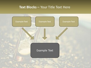 An Hourglass Sitting On Top Of A Pile Of Rocks PowerPoint Template