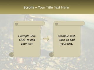 An Hourglass Sitting On Top Of A Pile Of Rocks PowerPoint Template